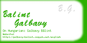 balint galbavy business card